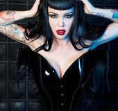 Brunette gal with a sexy style showing her perfect body