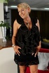Curvaceous cougar bends over and shows her experienced pussy seductively.