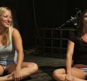 Lesbian ass worship is part of kinky slave training for two pretty and