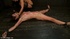 Red and white wax decorate the bare skin of a bitch who is in the process