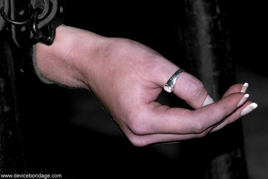 Fantastic fuck toy is suspended in the air while she’s swathed in a white straitjacket. - XXXonXXX - Pic 3