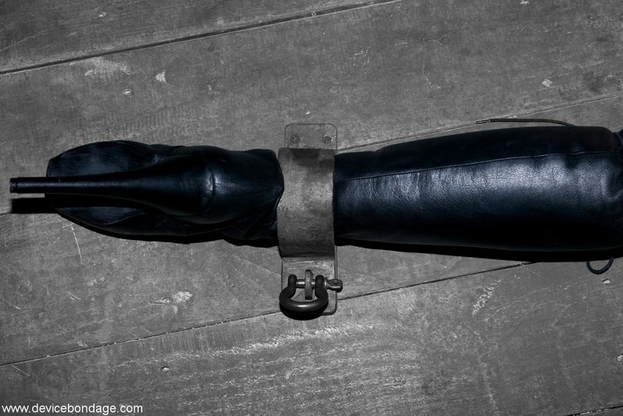 Fantastic fuck toy is suspended in the air while she’s swathed in a white straitjacket. - XXXonXXX - Pic 16