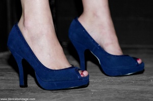 Pierced and tattooed broad’s blue suede shoes are shed before her body is trounced. - XXXonXXX - Pic 3