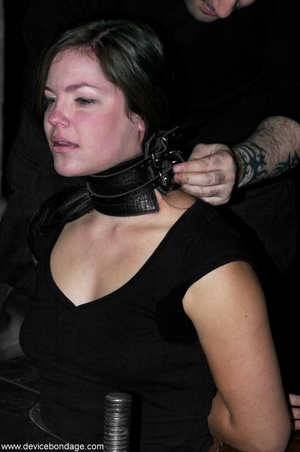 This slave doesn’t even look like a regular girl anymore, as her nose is pulled, and her tongue is pinched. - Picture 11