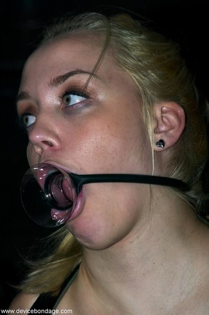 Blonde is totally into being pinched and being unable to form a sentence with a gag in her mouth. - Picture 16