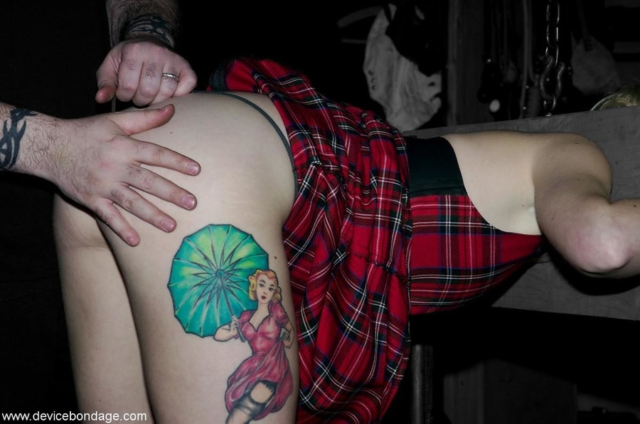 Caning leaves the backs of this slave’s thighs pink as can be, but she likes being wounded. - XXXonXXX - Pic 4