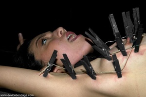 Young lady with long, dark locks loves to feel the pain of slave training on her quest to be submissive. - Picture 16