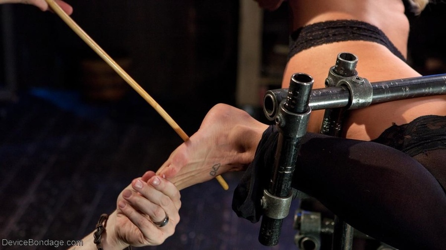 Hot blonde is a kinky girl who likes bastinado and being bound so securely she can hardly move. - XXXonXXX - Pic 5