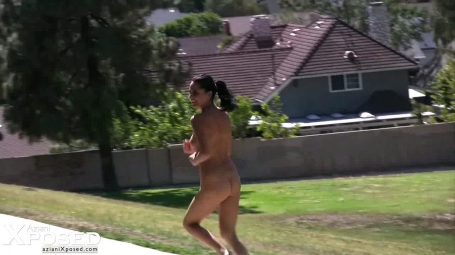 Luscious babe wearing black blouse and white shirt gets naked and expose her stunning body with luscious tits and indulging pussy in different poses in a playground. - XXXonXXX - Pic 10