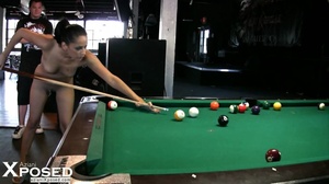 Gorgeous hottie with banging body seduces with her hot tits and luscious crack as she plays billiards while naked. - XXXonXXX - Pic 3