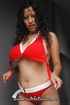 Brunette knows wearing red lingerie makes great contrast with her brown