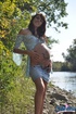 stunning pregnant brunette loves