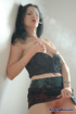 brunette piggy tails smokes