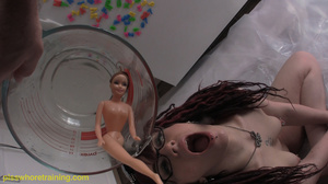 Young babe fucks her tiny cunt with barbie and drinks her yummy pussy juice - Picture 8
