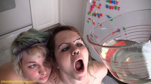 Two gorgeous gals cum so hard as they drink piss and get pissed on - Picture 7