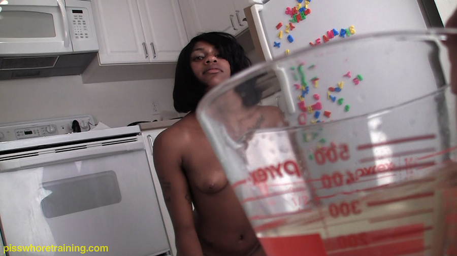 Ebony babe slowly strips off her delicate clothes and provocatively pees in jug - XXXonXXX - Pic 15
