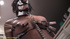 Ebony piss loving bondage babe is masked and her titties pegged in extreme