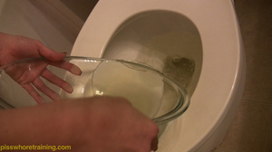 Gorgeous blonde provocatively teases by pouring away a bowl of her pee - XXXonXXX - Pic 15