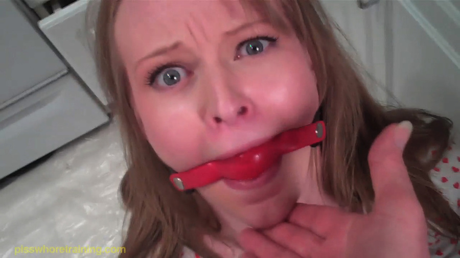 Blue eyed blonde is gaged and whipped until she pisses her tight blue jeans - XXXonXXX - Pic 3