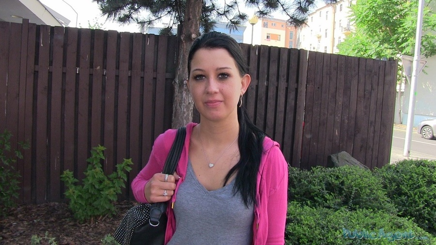 Slim cutie in pink and grey outfit strips o - XXX Dessert - Picture 1