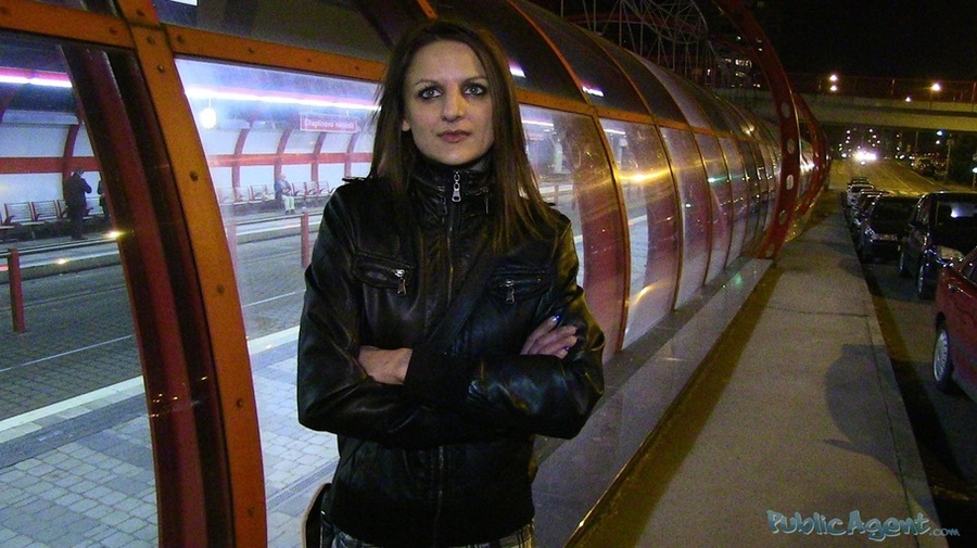 Brunette in checked dress and black jacket  - XXX Dessert - Picture 1