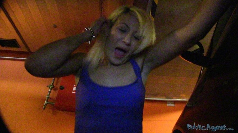 Slim small tits blonde in blue top blows co - XXX Dessert - Picture 11