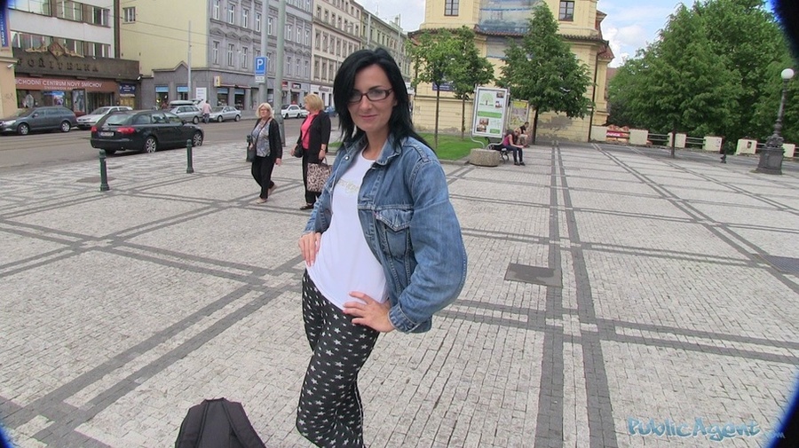 Dark hair babe in jeans jacket and white to - XXX Dessert - Picture 2