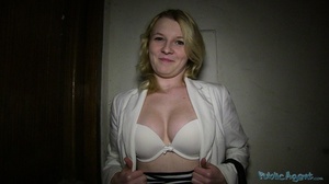 Horny blonde in stripped top and white j - XXX Dessert - Picture 7