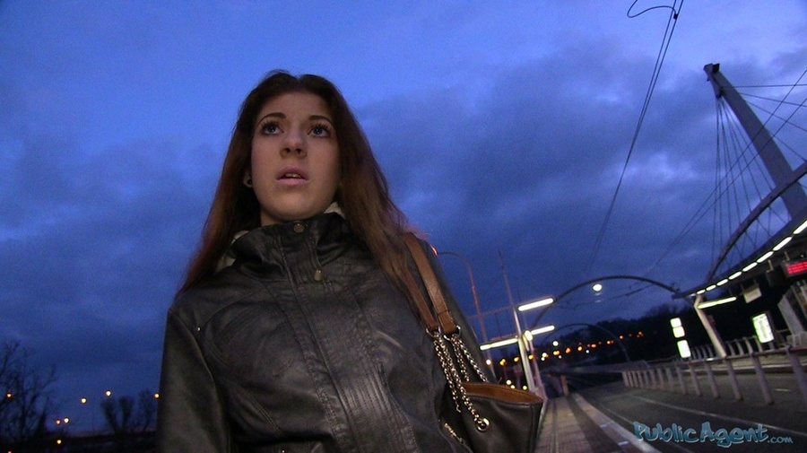 Lovely brunette in black coat blows dick an - XXX Dessert - Picture 2