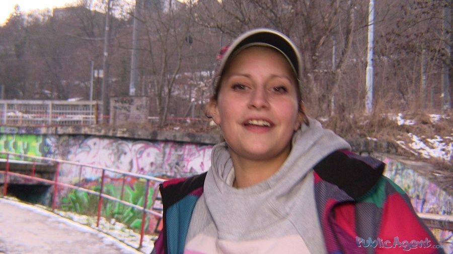 Brunette in face cap, pink pants, colorful  - XXX Dessert - Picture 5