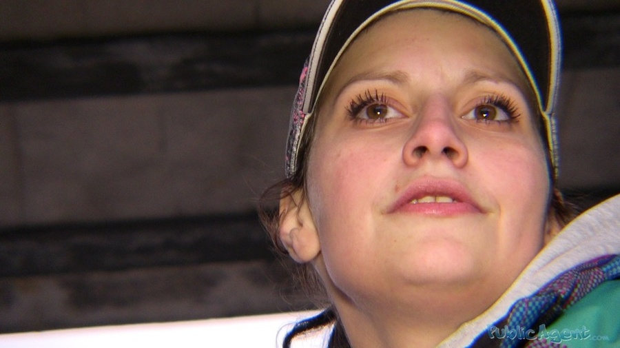 Brunette in face cap, pink pants, colorful  - XXX Dessert - Picture 6