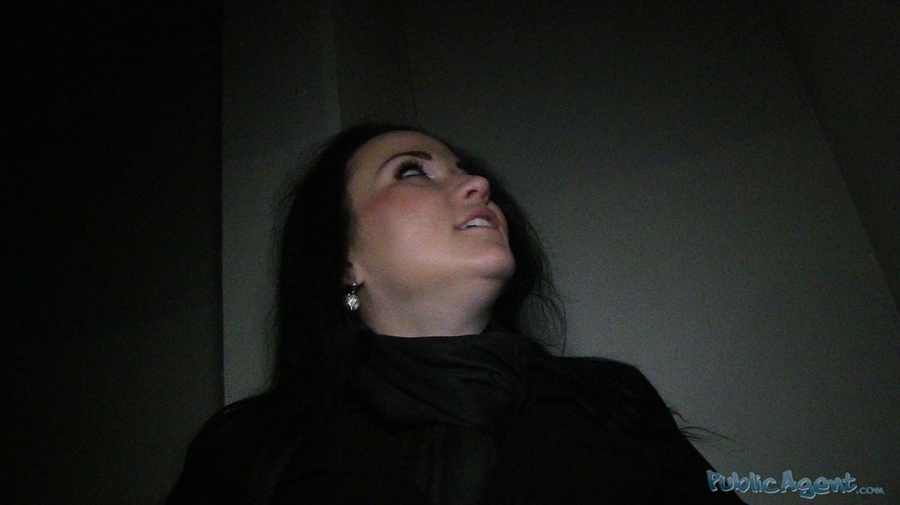 Dark hair cutie in black coat smokes then s - XXX Dessert - Picture 10