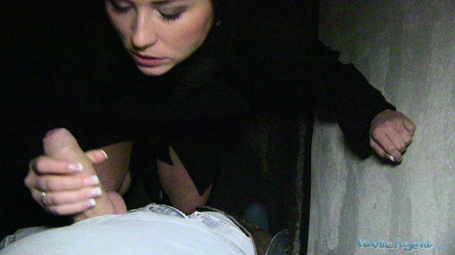 Dark hair cutie in black coat smokes then s - XXX Dessert - Picture 18