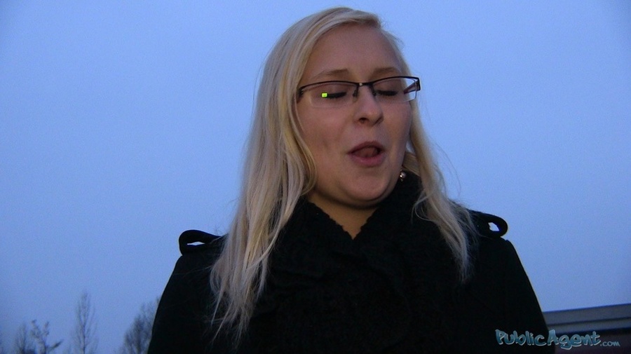 Hot blonde in glasses and black coat blows  - XXX Dessert - Picture 1