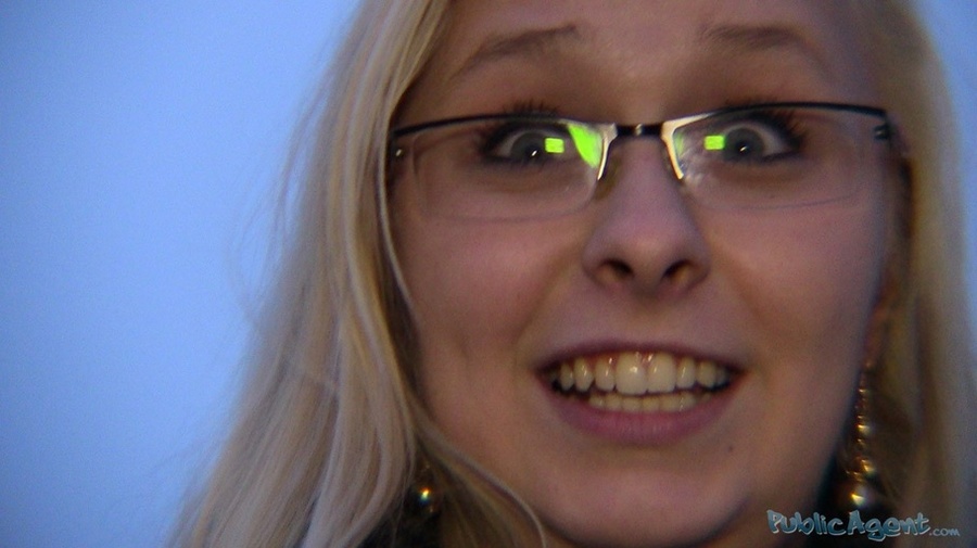 Hot blonde in glasses and black coat blows  - XXX Dessert - Picture 2
