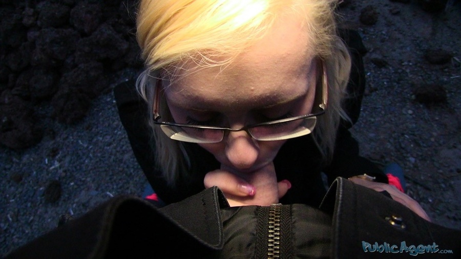 Hot blonde in glasses and black coat blows  - XXX Dessert - Picture 3