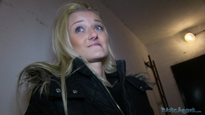 Naughty blonde in black coat sucks and f - Picture 5