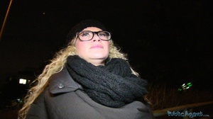 Curly hair blonde in glasses blows cock  - XXX Dessert - Picture 1