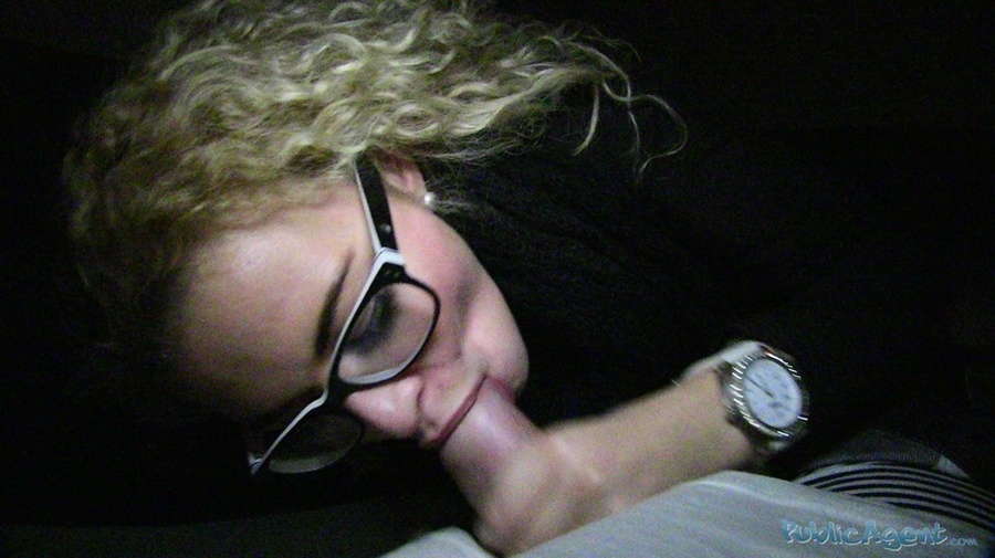 Curly hair blonde in glasses blows cock and - XXX Dessert - Picture 8