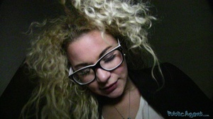 Curly hair blonde in glasses blows cock  - XXX Dessert - Picture 14