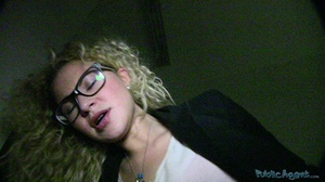 Curly hair blonde in glasses blows cock  - XXX Dessert - Picture 15