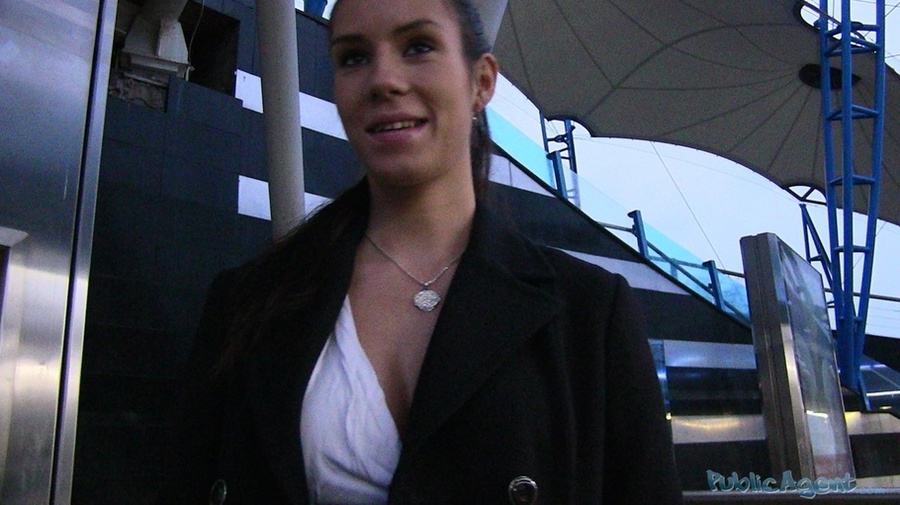 Hot tits brunette in black and white outfit - XXX Dessert - Picture 1