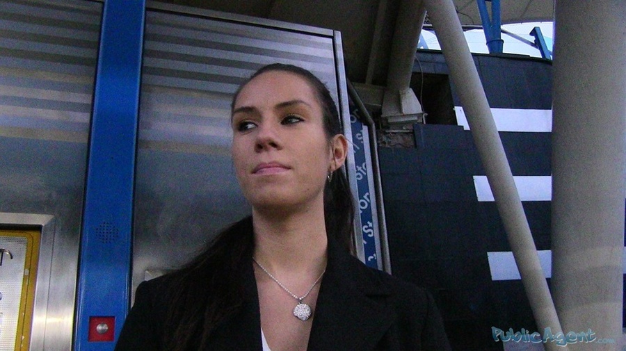 Hot tits brunette in black and white outfit - XXX Dessert - Picture 3