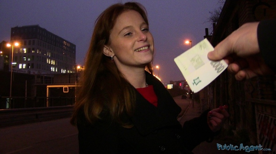 Brunette in black coat and red top flaunts  - XXX Dessert - Picture 4