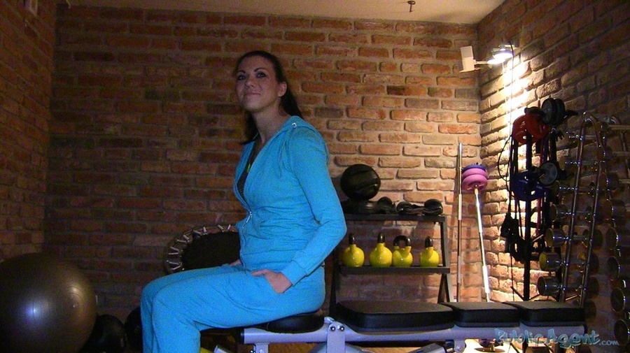 Fresh brunette in blue jacket and pants wit - XXX Dessert - Picture 4