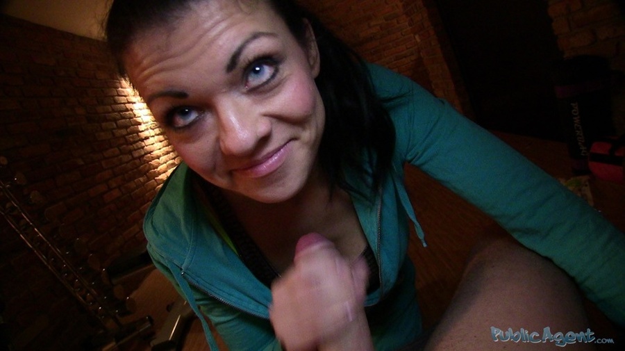 Fresh brunette in blue jacket and pants wit - XXX Dessert - Picture 12