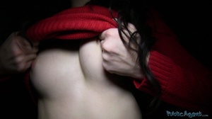 Brunette in red jacket and black top fil - XXX Dessert - Picture 15