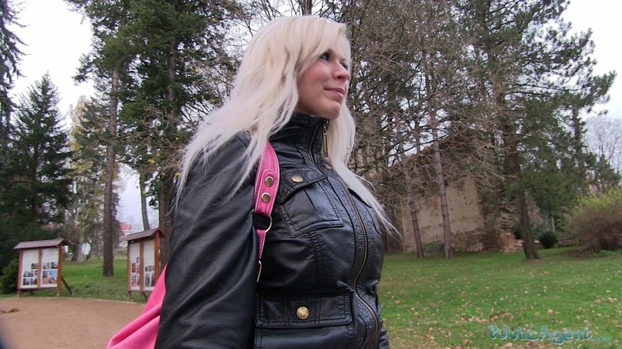 Naughty blonde in black coat and lingerie s - XXX Dessert - Picture 3