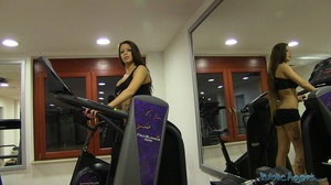 Hot sexy brunette in black working out i - Picture 3