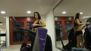 Hot sexy brunette in black working out i - Picture 4